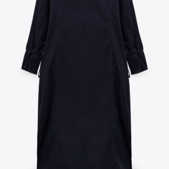 NWT Zara Navy Voluminous Poplin Dress Sz XXL - Picture 7 of 11